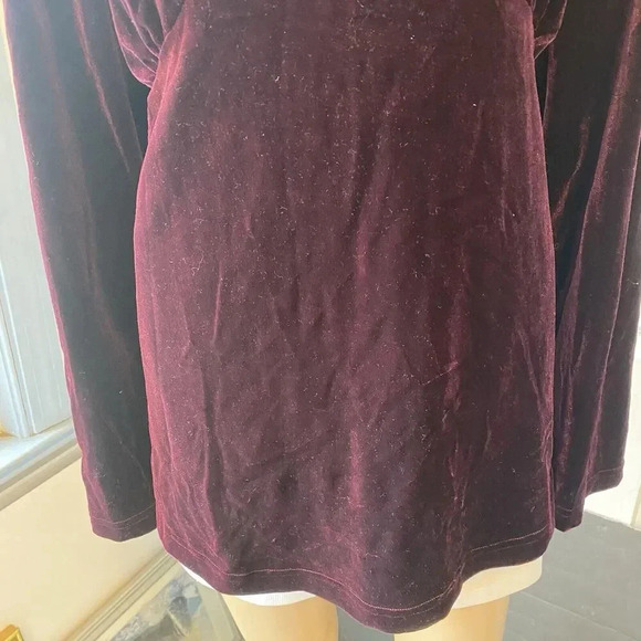 BABY&ME Purple XL Maternity Casual Velvet Velour V Neck Top LongSleeve Holiday - Picture 7 of 10
